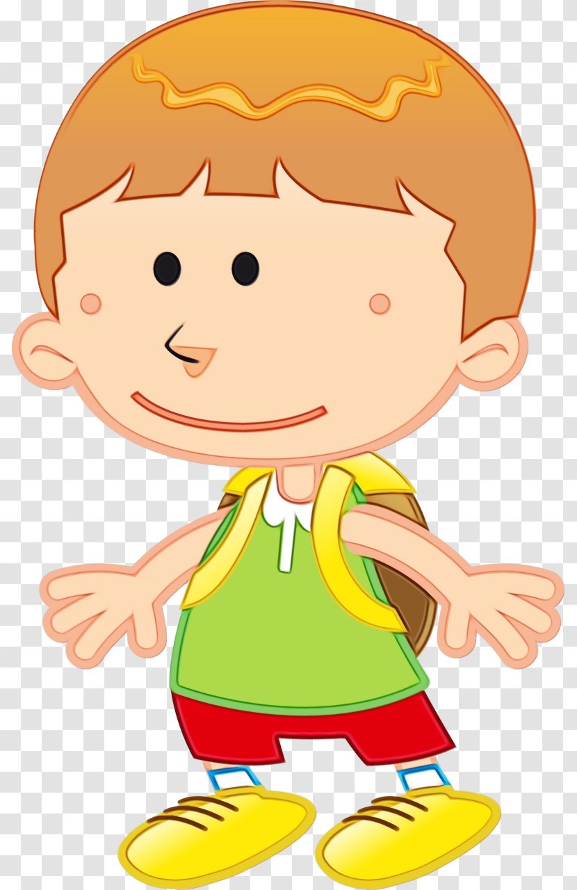 Clip Art Image Boy Child - Pleased - Cartoon Transparent PNG