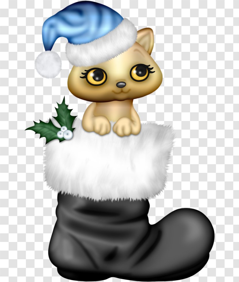 Christmas Watercolor - Black Cat - Fictional Character Rodent Transparent PNG