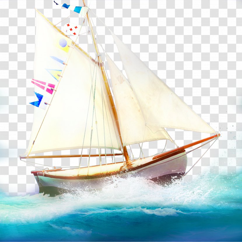 Sail Boat Brigantine Clip Art - Galley - Sails Decorative Pattern Transparent PNG