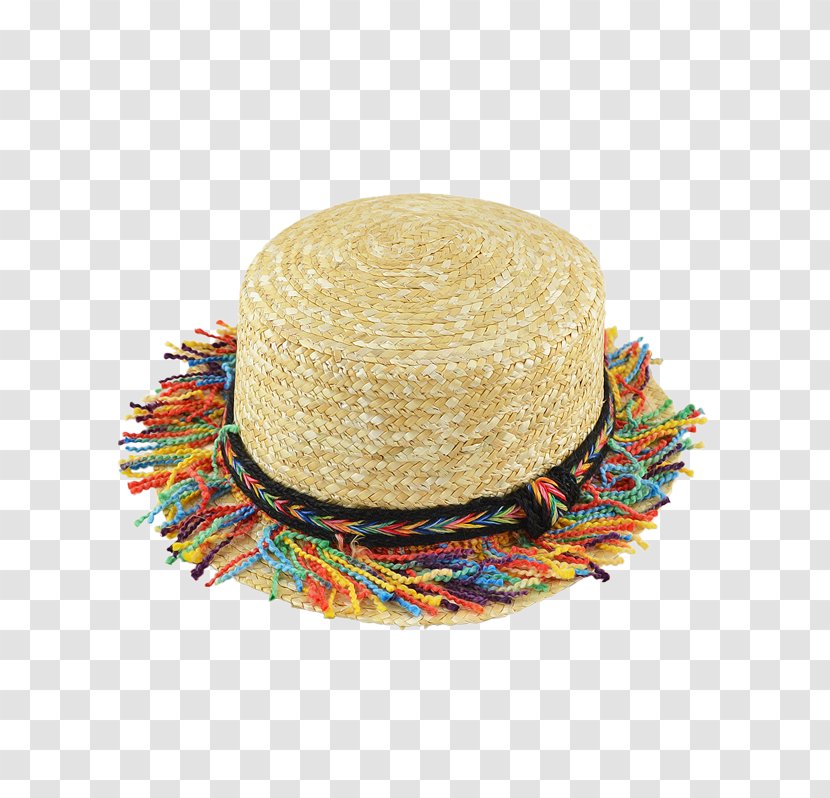 Straw Hat Sun Tassel - BEACH Transparent PNG