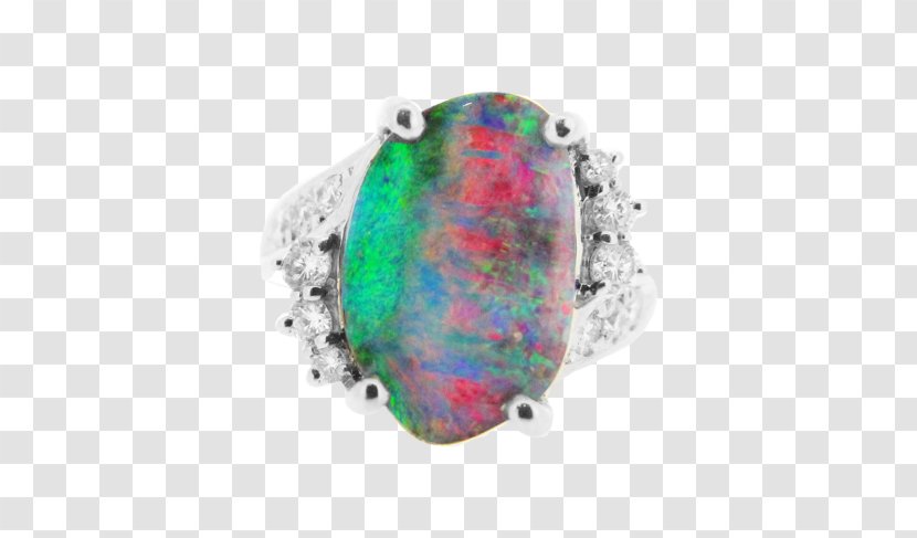 Opal Turquoise Emerald Silver Body Jewellery - Gemstone Transparent PNG