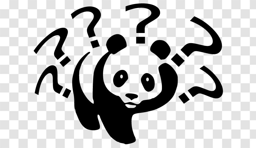 Question Mark Giant Panda Clip Art - Monochrome Photography - Black Transparent PNG