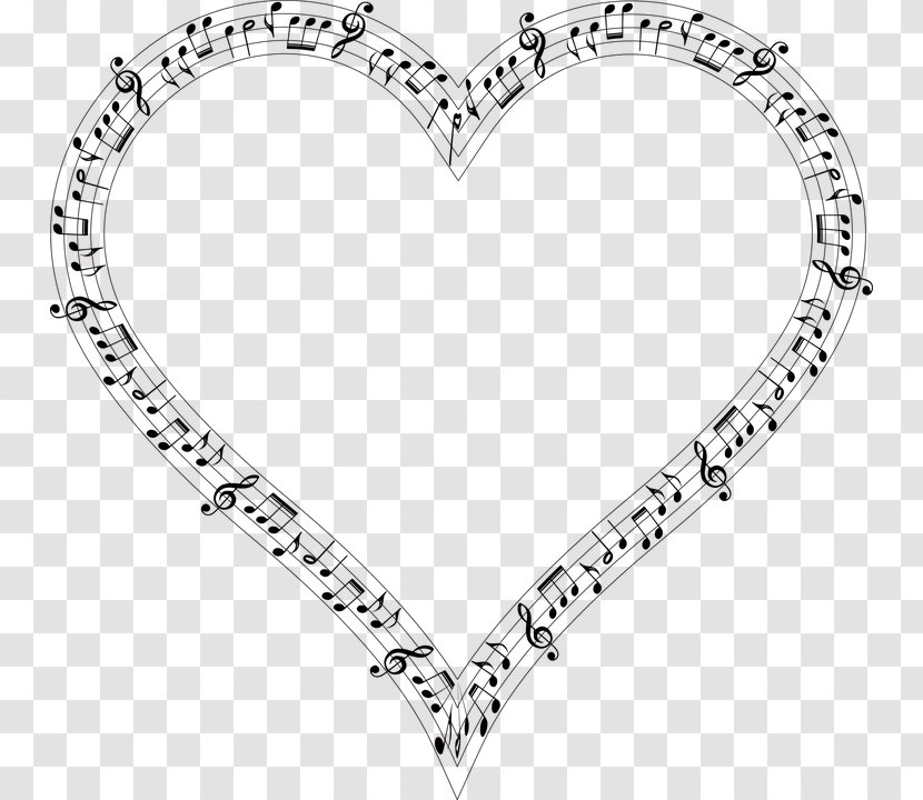 Musical Note Theatre Heart - Silhouette Transparent PNG