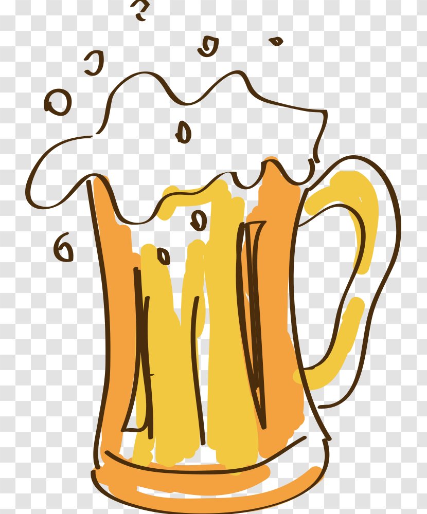 Beer Cartoon Drawing - Hand-painted Transparent PNG