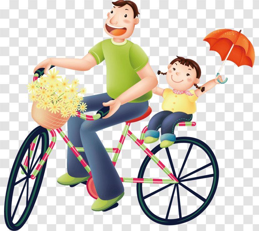 Father's Day Image Illustration Vector Graphics - Bicycle Frame - Papa Transparent PNG
