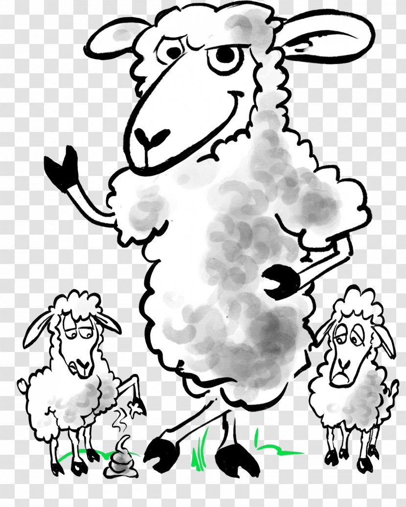 Sheep Drawing Herd Clip Art Illustration - Human Behavior Transparent PNG