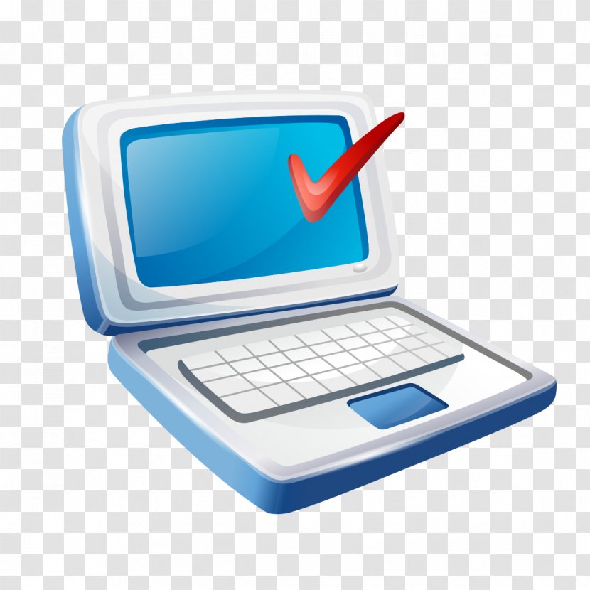 Computer Data Netbook - Drawing - Blue Cartoon Transparent PNG