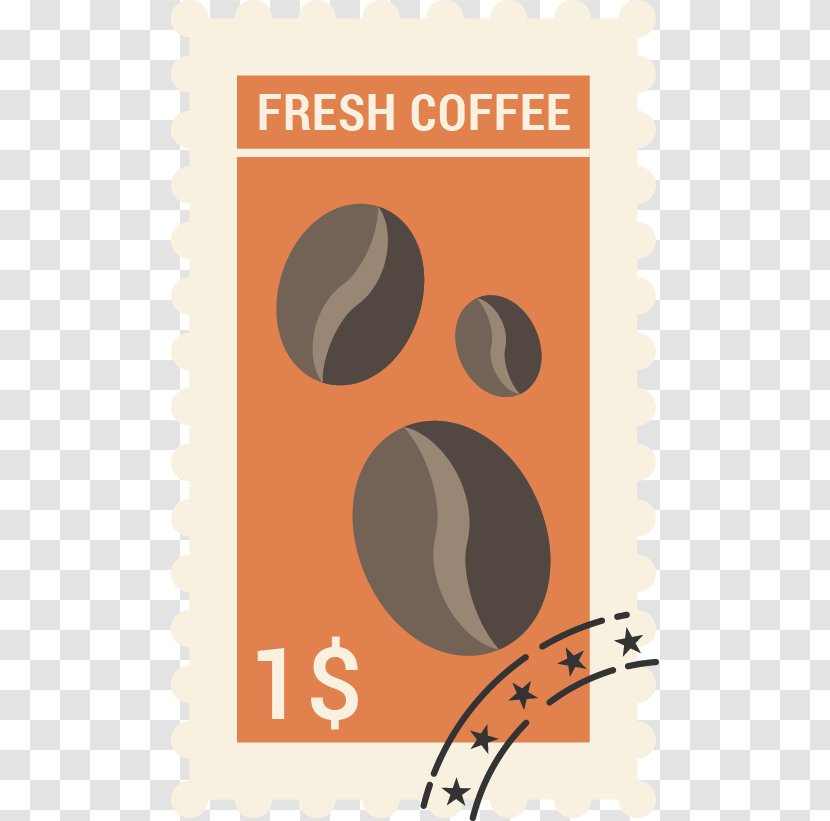 Coffee Bean Espresso Cafe - Postage Stamp - Vector Beans Stamps Transparent PNG