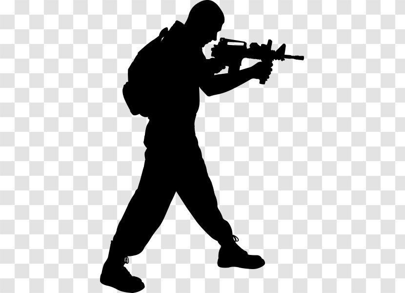 Silhouette Soldier Military Clip Art - Weapon Transparent PNG