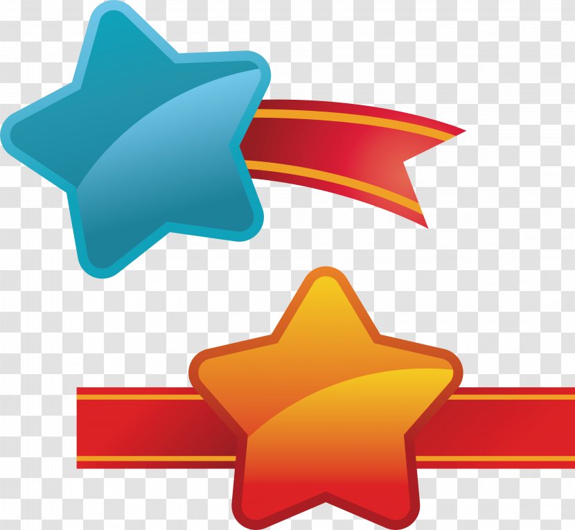 Download Clip Art - Arts Architecture - Five Pointed Star Ribbon Cartoon Label Transparent PNG