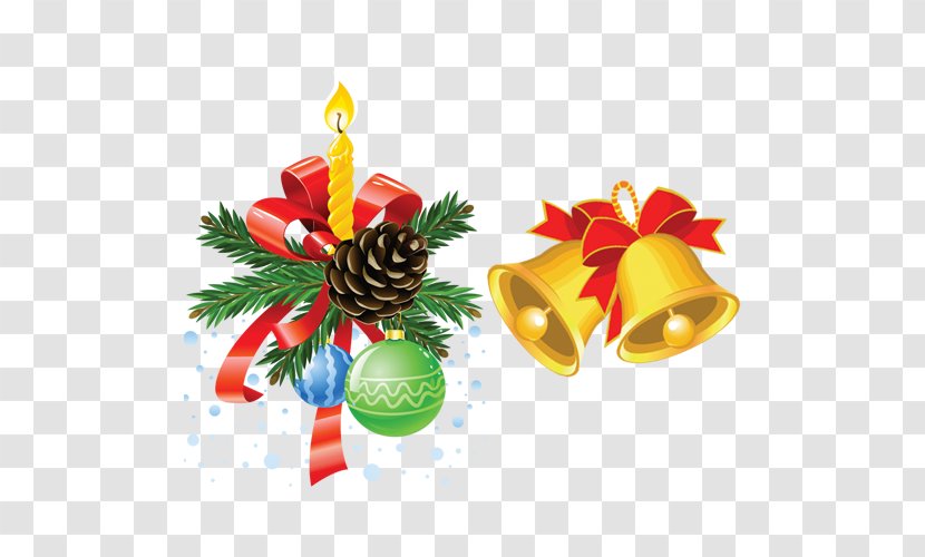 Santa Claus Christmas Decoration Candle Tree - Gift Free Bell Buckle Elements Transparent PNG