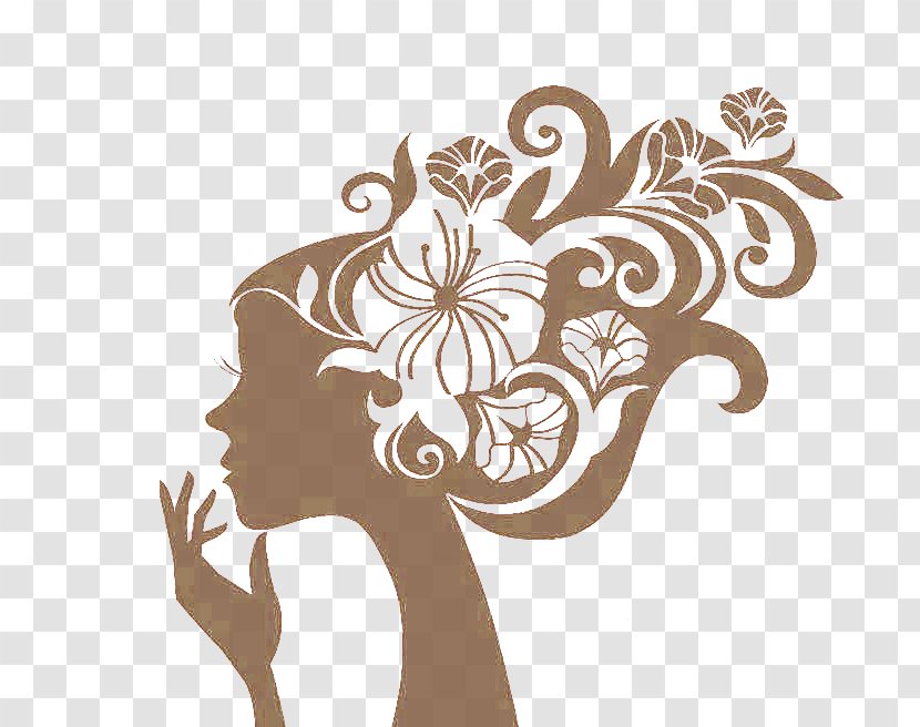 Paper Wall Decal Sticker Woman - Cartoon - Beautiful Picture Silhouette Transparent PNG