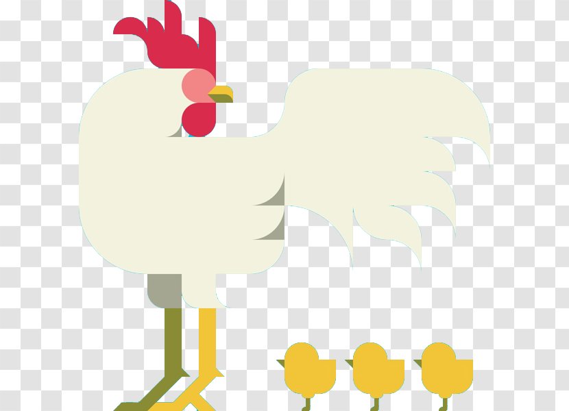 Rooster Chicken Clip Art - Galliformes - Flat Hen And Chick Transparent PNG