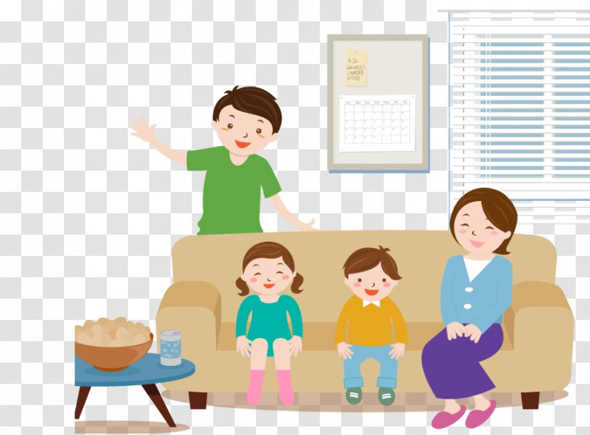 Family Life Insurance Quality Time Child Investment - Furniture - In The Living Room Of A Four Vector Material Transparent PNG