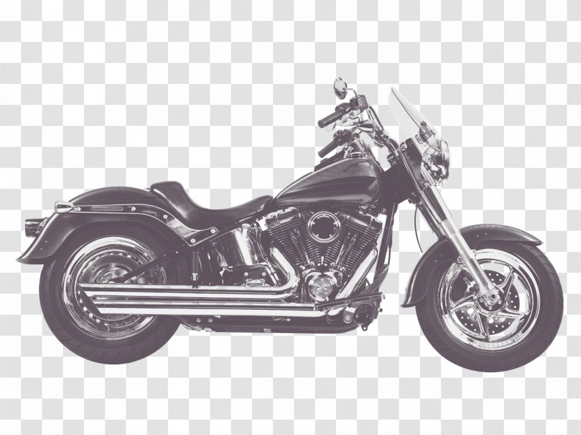 Exhaust System Motorcycle Harley-Davidson FLSTF Fat Boy Softail - Harleydavidson Transparent PNG