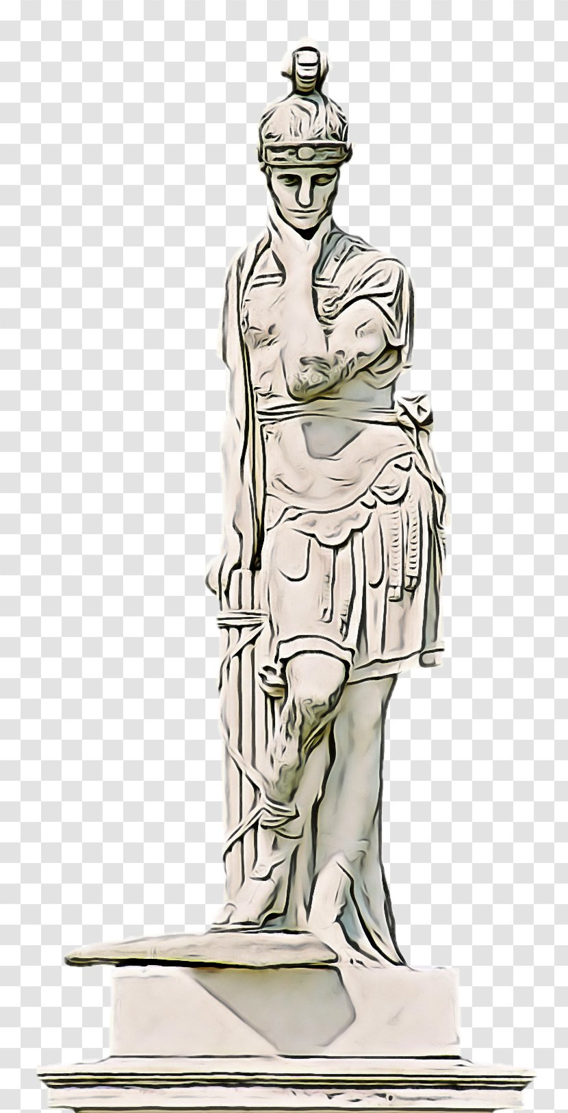 Standing Statue Sketch Classical Sculpture Drawing - Line Art Transparent PNG