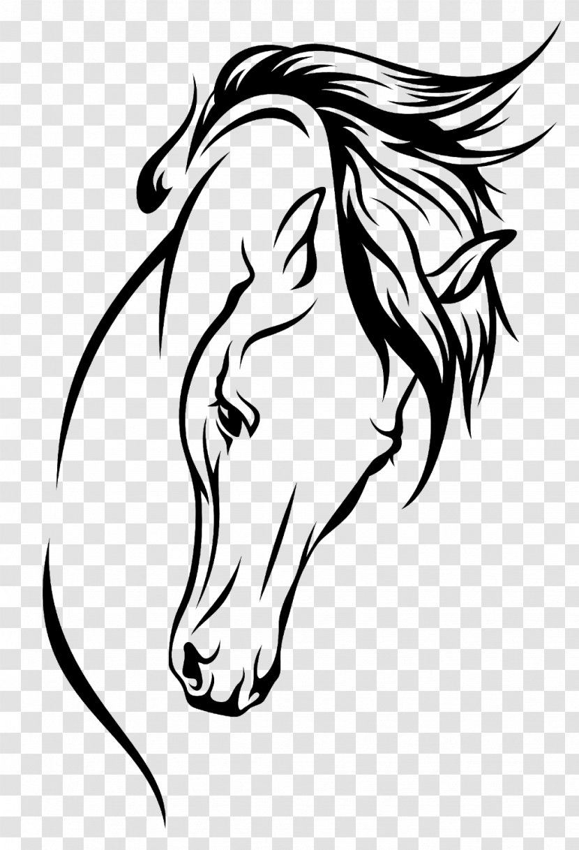 Arabian Horse Drawing Silhouette Clip Art - Flower - Horsehead Transparent PNG