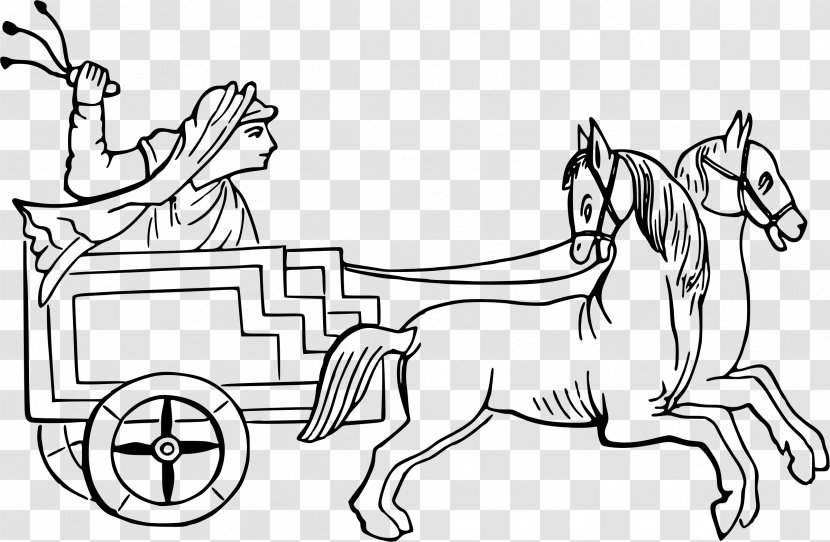 Chariot Carriage Clip Art - White - Horse Transparent PNG