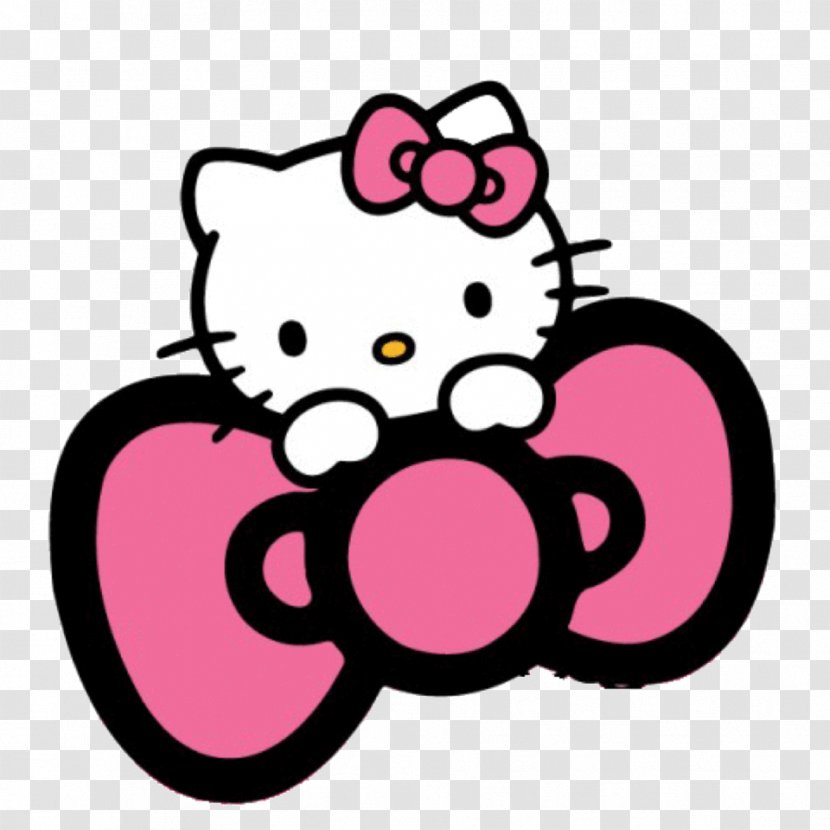Hello Kitty Japanese Bobtail Clip Art - Pink - Hello-kitty Ribbon Transparent PNG