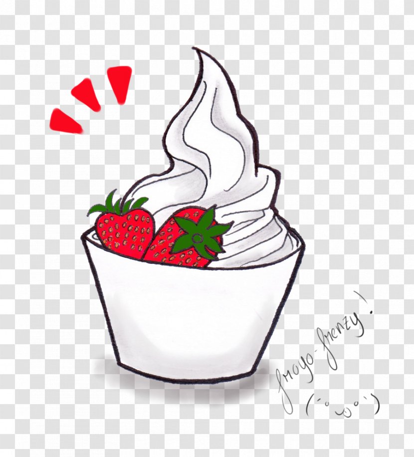 Frozen Yogurt Sundae Drawing Yoghurt Cream - Fruit - Korea Cartoon Transparent PNG