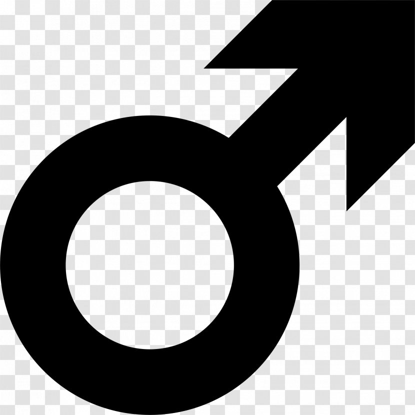 Gender Symbol Male - Black And White Transparent PNG