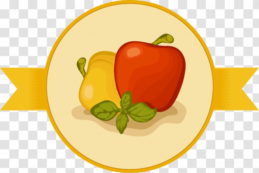 Bell Pepper Apple Food - Capsicum Annuum - Yellow Fresh Badge Transparent PNG