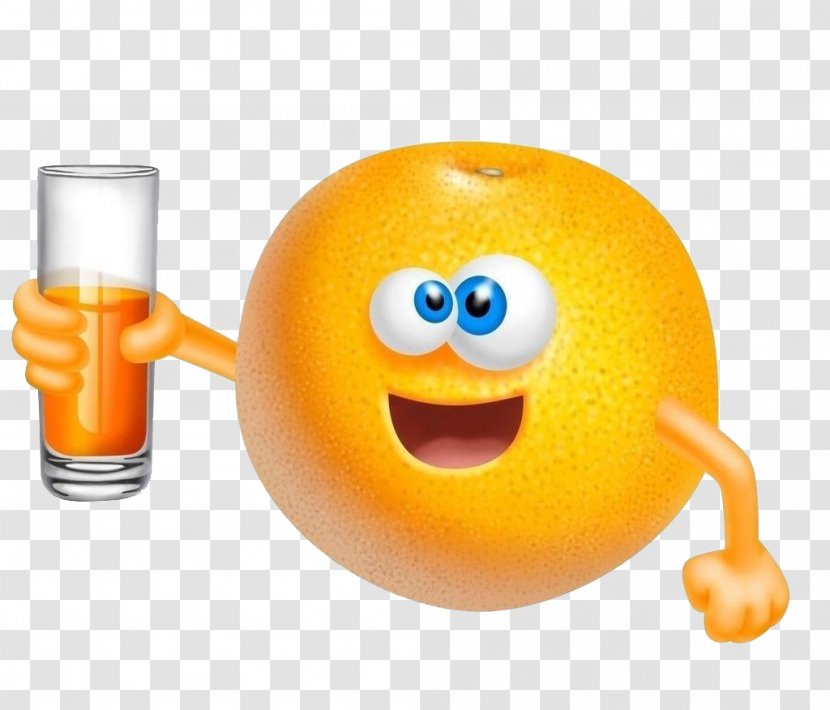 Orange Juice Fruit Cartoon - Smile Transparent PNG