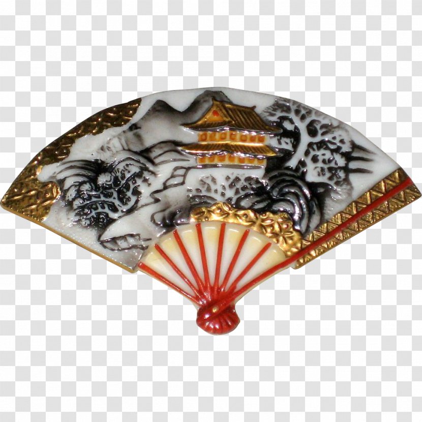 Hand Fan Arita Toshikane Porcelain Pin - Folding Transparent PNG