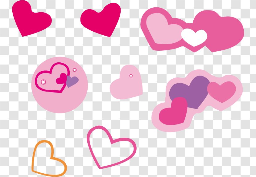 Pink Cute Love Heart-shaped Vector Material - Frame - Silhouette Transparent PNG