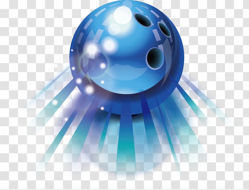 Strike Bowling Pin Illustration - Blue Transparent PNG