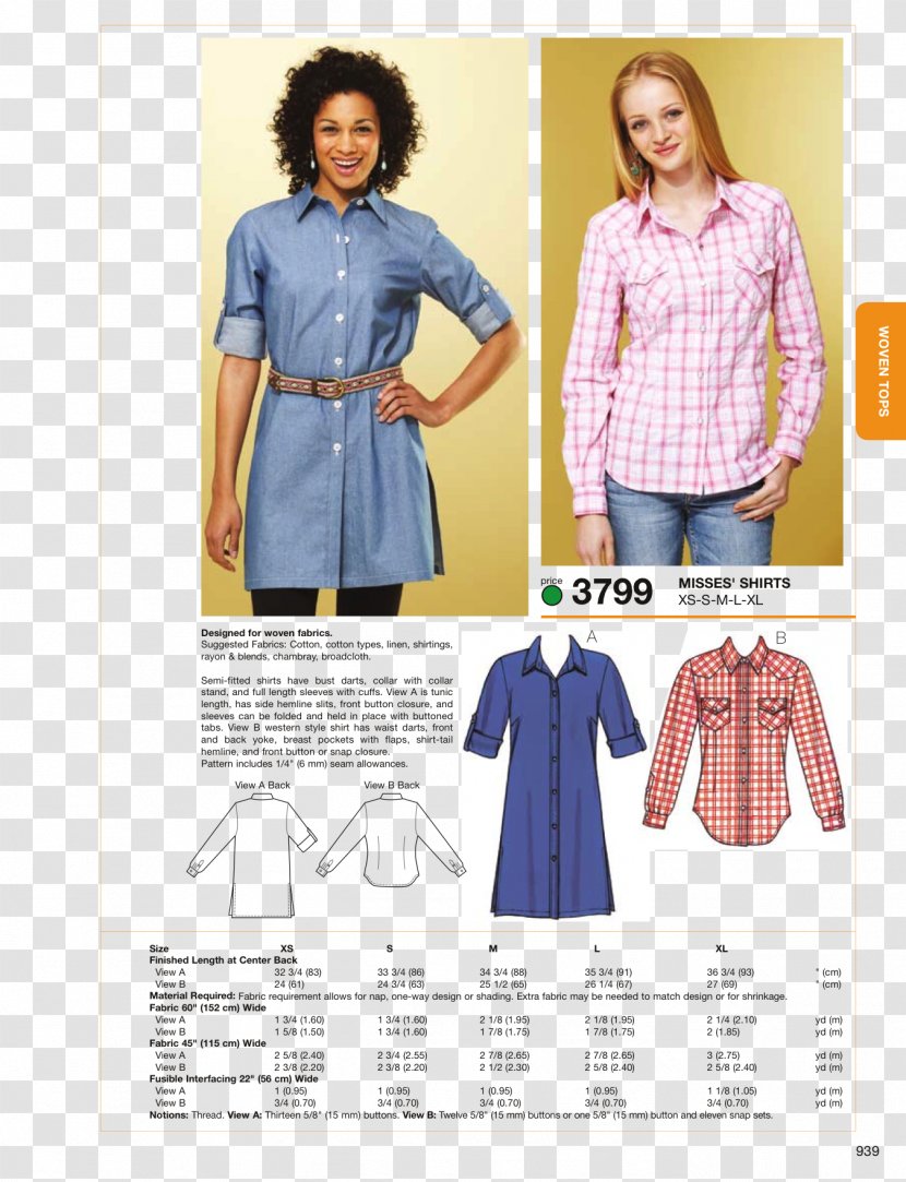 Blouse T-shirt Dress Pattern - Clothing Transparent PNG