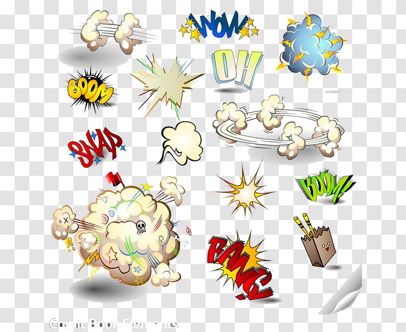 Comic Book Comics Cartoon Illustration - Watercolor - Explosion Element Vector Image Transparent PNG