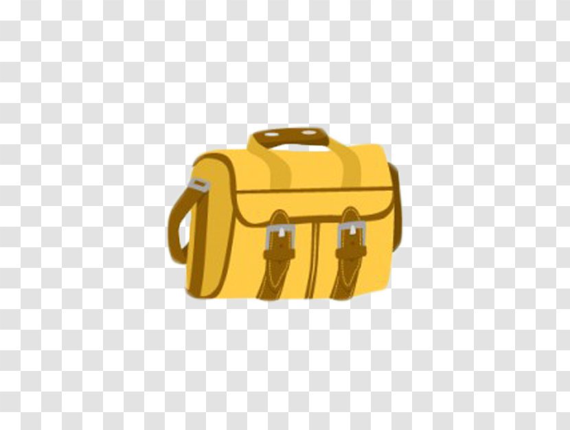 Backpack Baggage Satchel - Estudante - Yellow Cartoon Hand Luggage Transparent PNG
