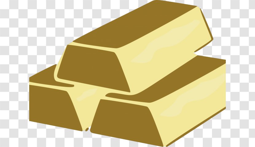 Clip Art Gold Bar Brick - Rectangle Transparent PNG