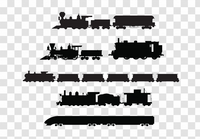 Train Rail Transport Silhouette Locomotive - Black - Stick Figure Transparent PNG