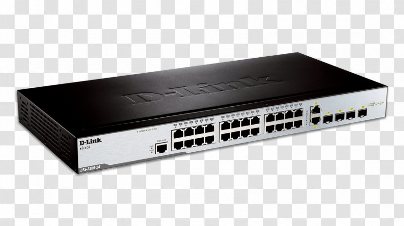 Gigabit Ethernet Stackable Switch Small Form-factor Pluggable Transceiver Network D-Link Transparent PNG