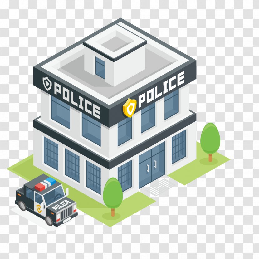Police Station Officer Clip Art - Building - Cartoon Transparent PNG