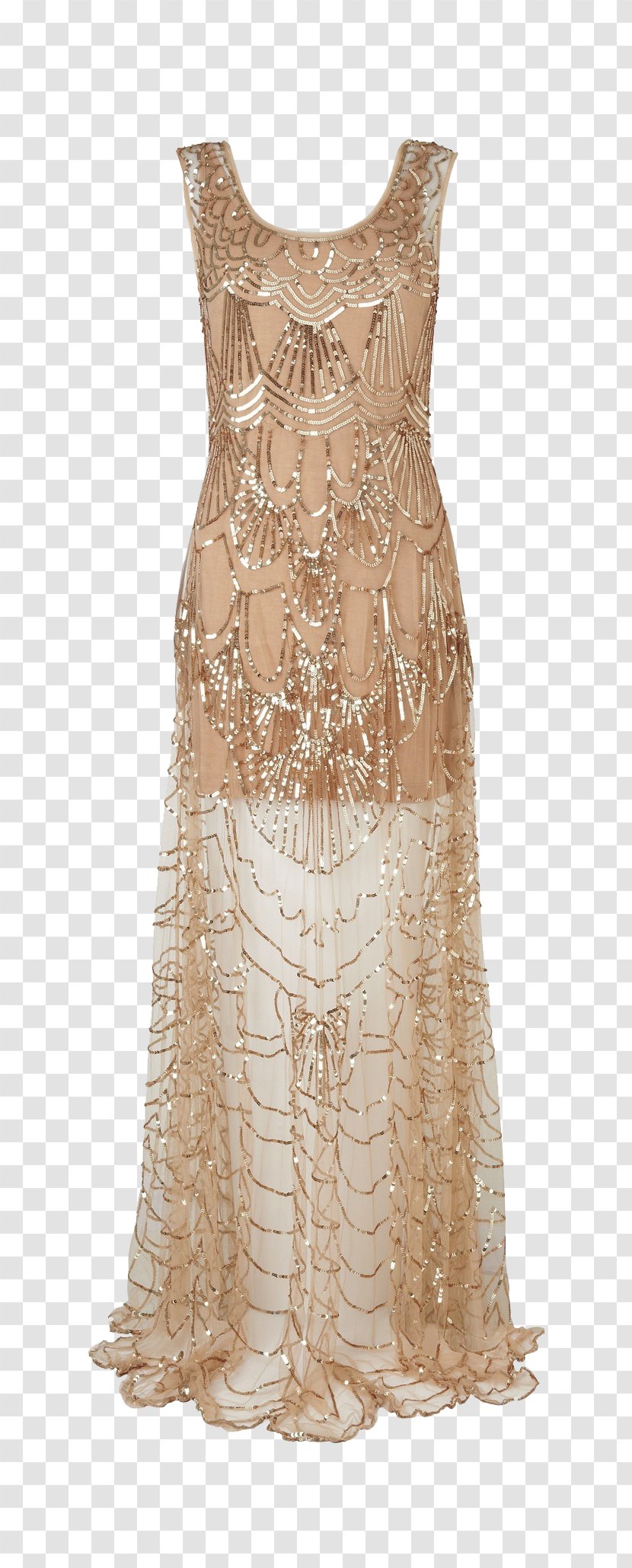 1920s Flapper Dress Fashion Gown - Chiffon - Dresses Transparent PNG
