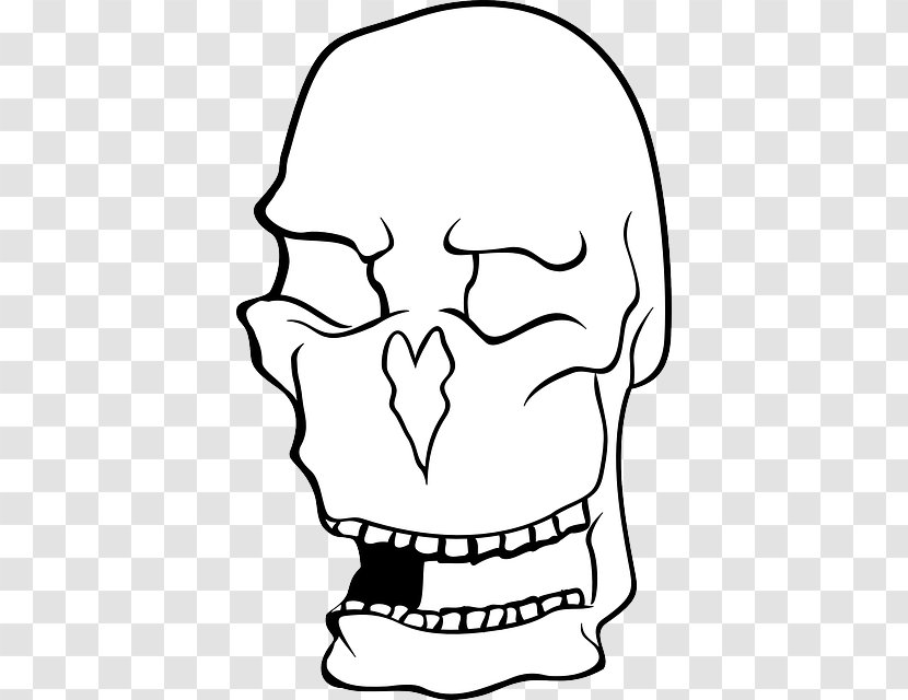 Human Skull Symbolism Nose Clip Art - Silhouette Transparent PNG
