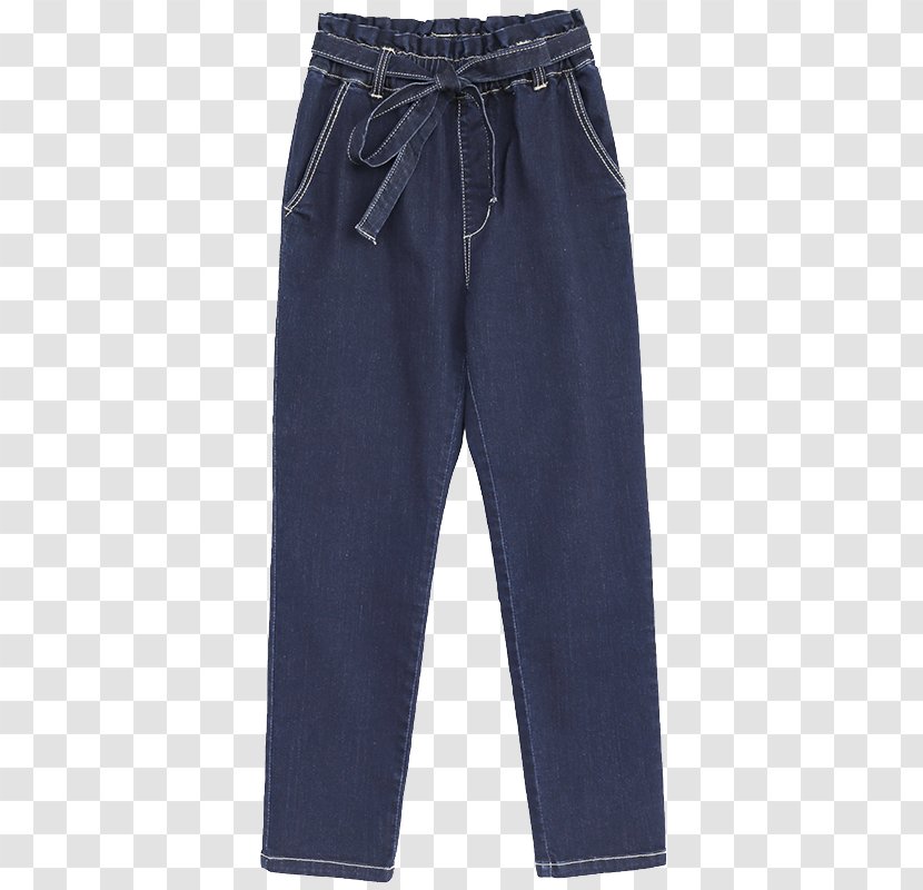Blue Denim Waist Jeans Trousers - Silhouette - Bow Transparent PNG