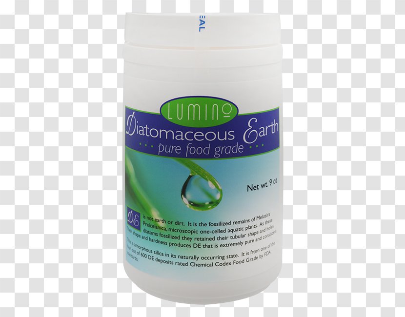 Organic Food Lumino Diatomaceous Earth Pure Grade Water - Dietary Supplement - Container Transparent PNG