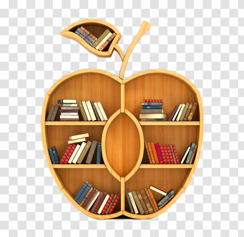 Bookcase Concept Key Knowledge - Training - Creative Apple Bookshelf Transparent PNG