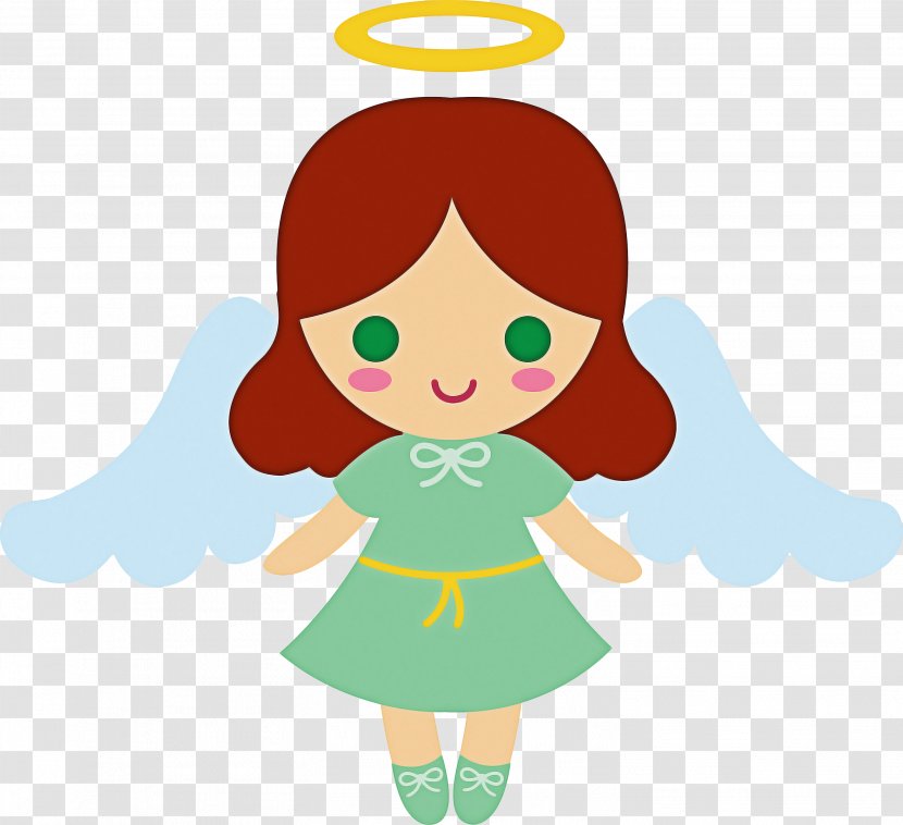 Angel Cartoon - Shoulder - Animation Green Transparent PNG