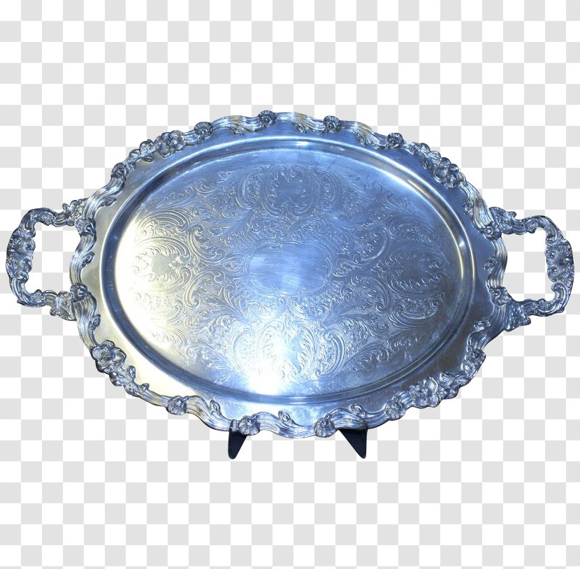 Silver Cobalt Blue Oval Transparent PNG
