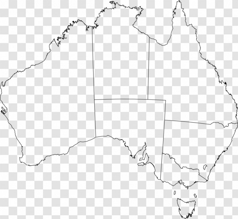 Flag Of Australia Blank Map Clip Art - White - Australian Outline Transparent PNG