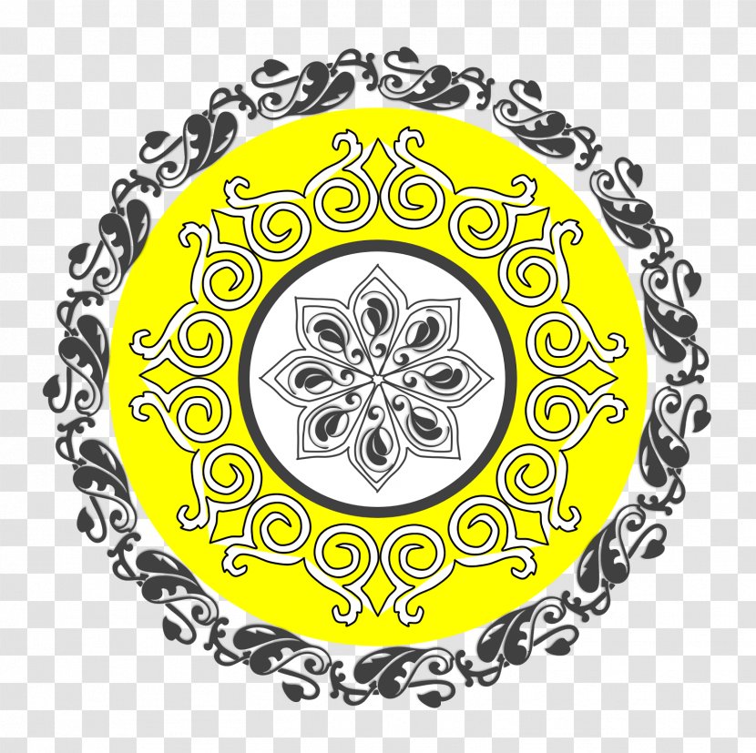 Visual Arts Drawing Clip Art - Yellow - Mandala Contour Transparent PNG