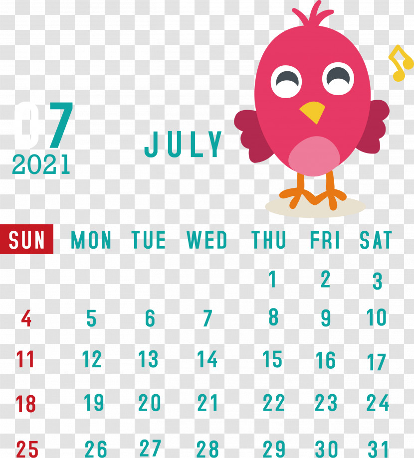 July 2021 Calendar July Calendar 2021 Calendar Transparent PNG