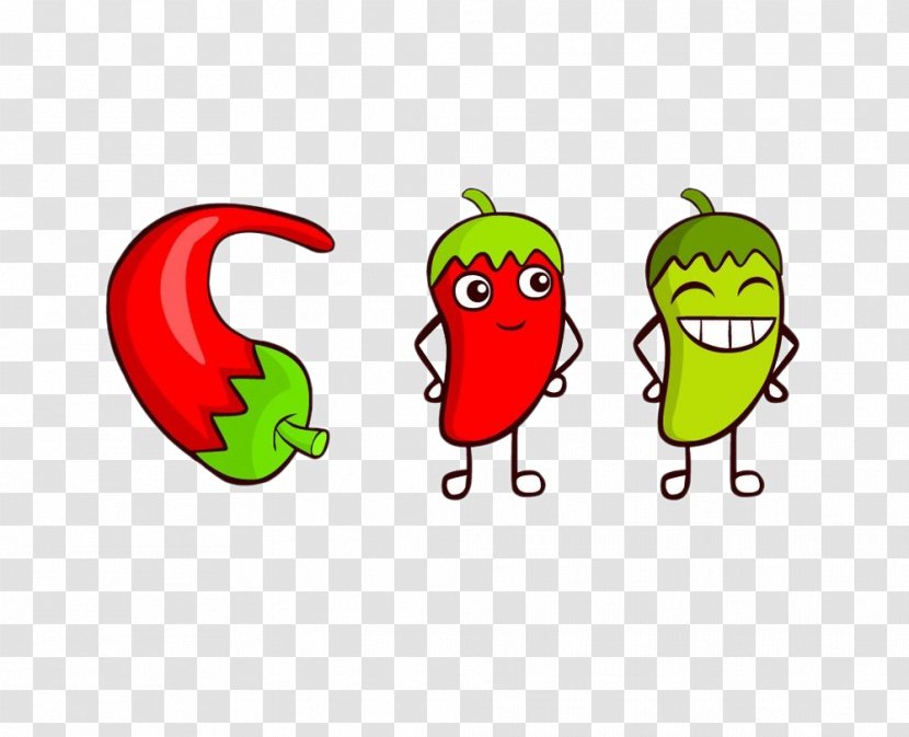 Capsicum Annuum Cartoon Illustration - Heart - Pepper Brothers Transparent PNG