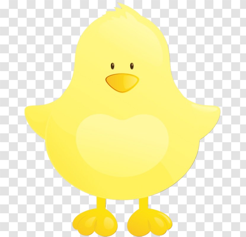 Yellow Bird Cartoon Rubber Ducky Beak - Watercolor - Duck Water Transparent PNG