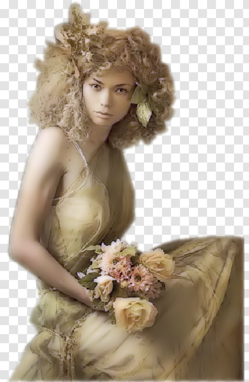 Woman With A Flower Bouquet GIFアニメーション - Watercolor Transparent PNG